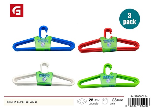 [120580224] Percha Super G PAK-3 - Artículos de organización del hogar