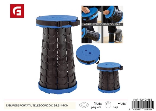 [143491455] Taburete portátil telescópico D 24.5*44 cm - Taburetes y sillas