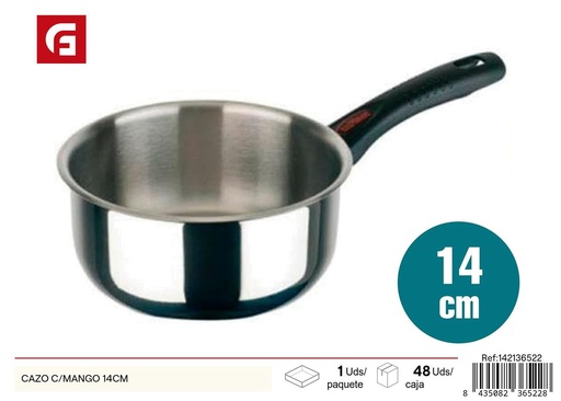 [142136522] Cazo con mango de acero inoxidable 14cm para cocina