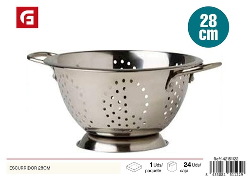 [142151122] Escurridor de acero inoxidable 28cm para cocina