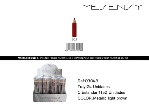 [0304B-005] Lápiz de ojos 24 unidades color marrón - Artículos de maquillaje