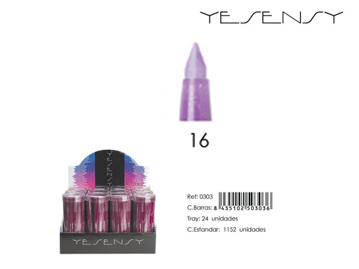 [0303-016] Lápiz automático con sacapuntas - 12 unidades - Color lila - Maquillaje y cosméticos