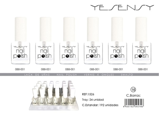 [1526-N16] Laca de uñas 24/u esmalte de colores variados para manicura