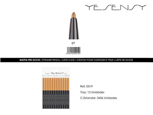 [0319-07] Lápiz de ojos - 12 unidades - Maquillaje y cosméticos