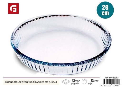 [180622982] Molde de vidrio redondo rizado 26 cm 2L - Utensilios de cocina