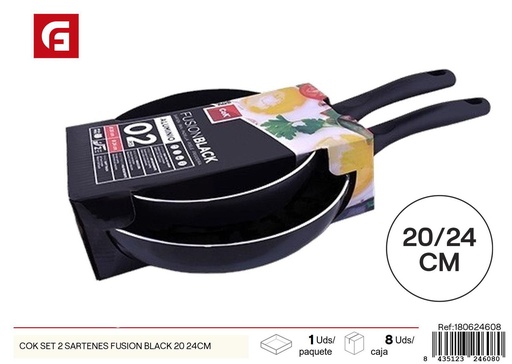 [180624608] Set 2 sartenes Fusion Black 20+24cm para cocinar