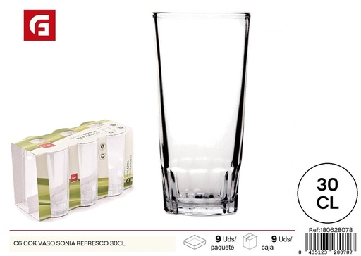 [180628078] Vaso de vidrio Sonia refresco 30cl para bebidas