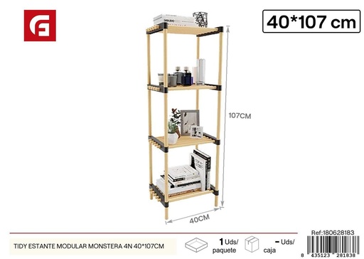 [180628183] Estante modular Monstera 4 niveles 40x107cm para almacenamiento