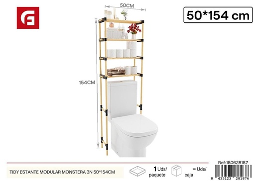 [180628187] Estante modular Monstera 3 niveles 50x154cm para almacenamiento