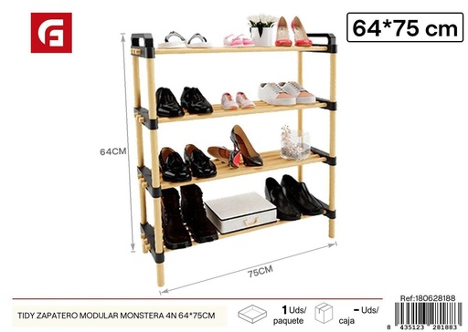 [180628188] Zapatero modular Monstera 4N 64x75 cm - Muebles decorativos