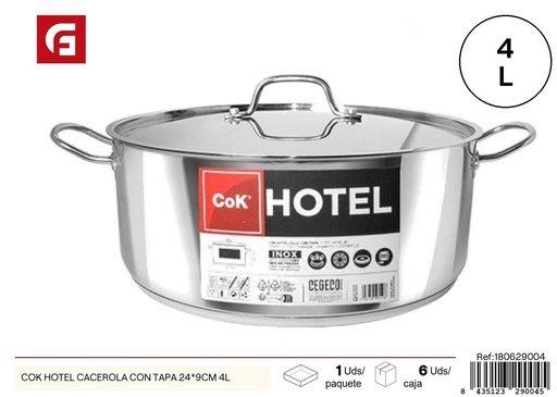 [180629004]  cacerola con tapa 24x9 cm 4L - Utensilios de cocina, cacerolas