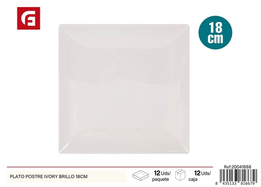 [10005226] Plato de postre brillante 18cm - Vajilla de cerámica