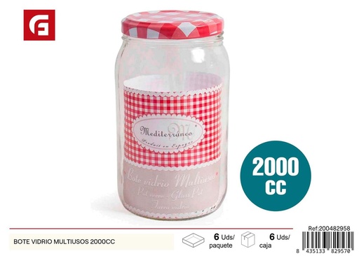 [10005122] Bote de vidrio multiusos 2000cc para cocina