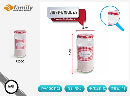 [200482960] Bote de vidrio multiusos 720cc