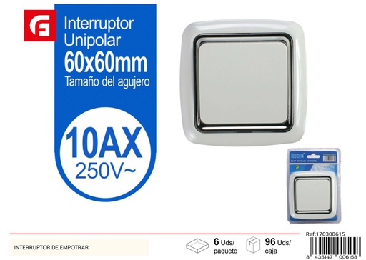 [170300615] Interruptor empotrado - Accesorios eléctricos