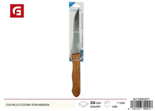 [140813071] Cuchillo de cocina 11cm con mango de madera para cortar