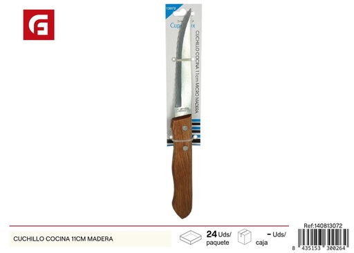 [140813072] Cuchillo de cocina 11cm mango madera