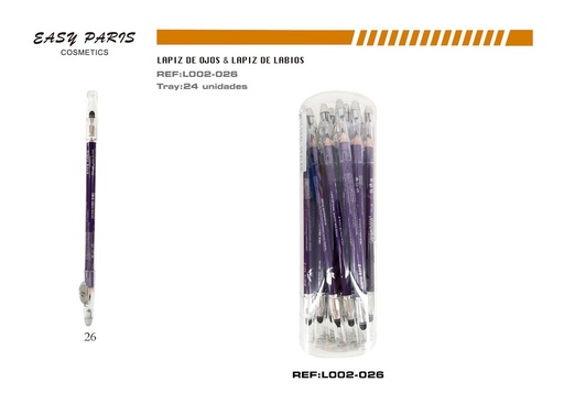 [L002-26] Lápiz con sacapuntas y difuminador violeta