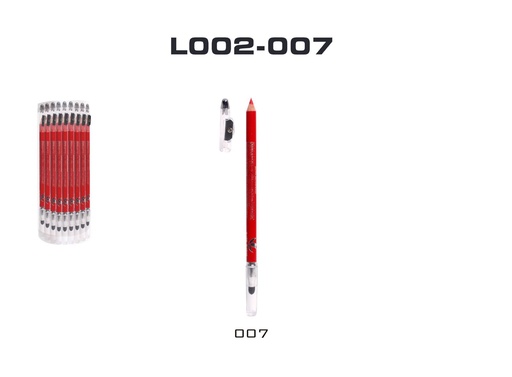 [L002-07] Lápiz con sacapuntas y difuminador rojo 24/u para dibujo y escritura