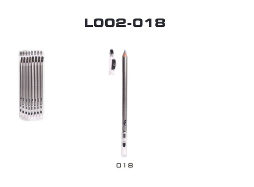 [L002-18] Lápiz de madera con sacapuntas y difuminador plateado
