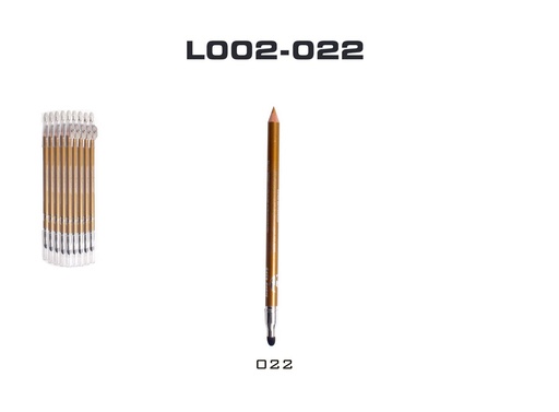 [L002-22] Lápiz de madera con sacapuntas dorado para labios y ojos