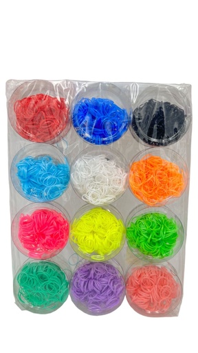 [021053-03] Gomitas de pelo surtidas 12 unidades - Accesorios para el cabello