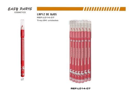 [L014-07] Lápiz corto de madera rojo 24/U - Lápiz de labios de madera