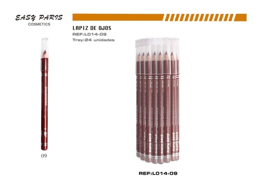 [L014-09] Lápiz corto de madera marrón 24/U - Lápiz para cejas de madera