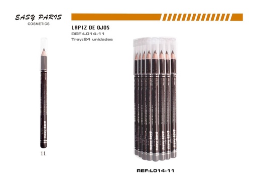 [L014-11] Lápiz corto de madera marrón tabaco 24/U - Lápiz de maquillaje de madera