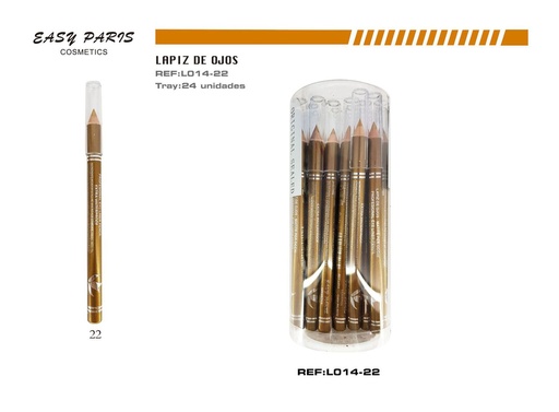 [L014-22] Lápiz corto de madera dorado 24/U - Lápiz de maquillaje de madera