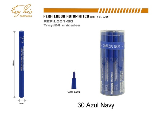 [L001-30] Perfilador automático azul navy 24/u para maquillaje