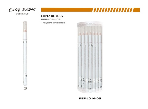 [L014-05] Lápiz corto blanco mate 24/U - Lápiz de maquillaje de madera