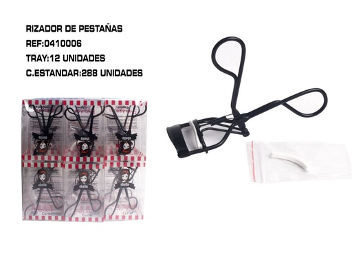 [0410006-001] Rizador de pestañas negro 12/u - Accesorios de belleza