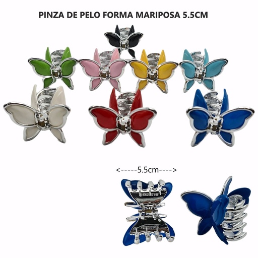 [020292] Pinza de pelo mariposa 12/u para accesorios de cabello