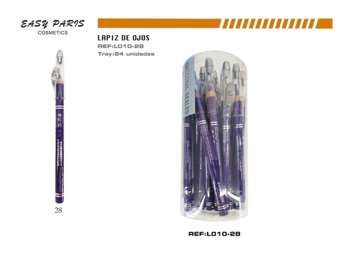 [L010-28] Lápiz de labios magenta 24 unidades Easy Paris - Artículos de maquillaje