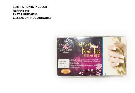 [041346] 500 Tips puntas incolor - Accesorios de uñas