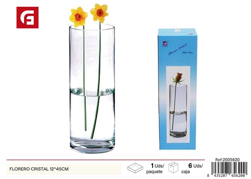 [2005620] Florero de cristal 12x45 cm - Decoración del hogar