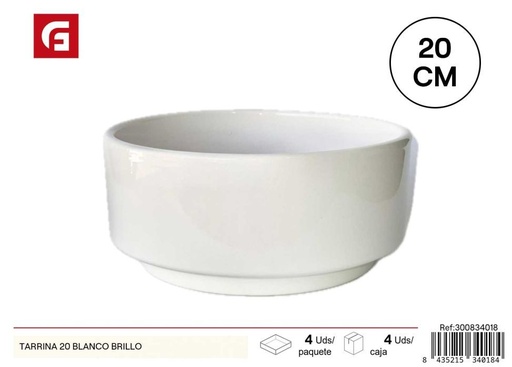 [300834018] Tarrina blanca brillo 21cm maceta para plantas
