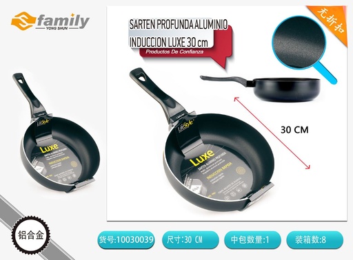 [A003047] Sartén profunda de aluminio inducción Luxe 30 cm - Utensilios de cocina