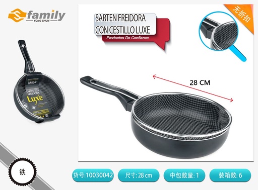 [10030042] Sartén freidora con cesto luxe 28 cm - Utensilios de cocina