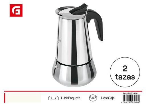 [141053946] Cafetera de acero inoxidable para 2 tazas