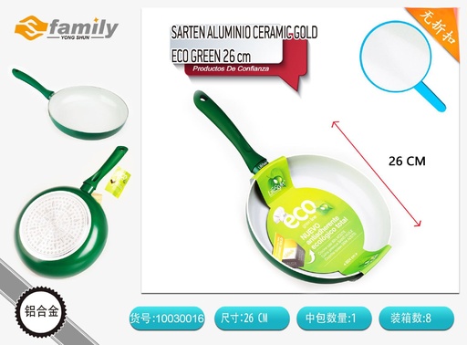 [10030016] Sartén de aluminio cerámica oro eco verde 26cm - Utensilios de cocina