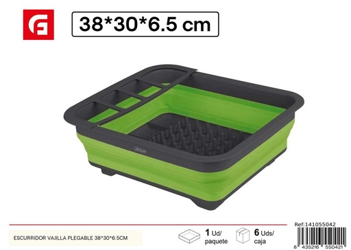 [141055042] Escurridor de vajilla plegable 38x30x6.5cm para cocina