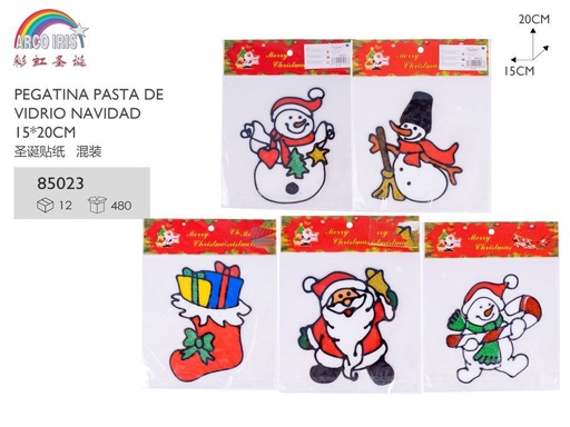 [85023] Pegatina de vidrio para Navidad 15x13cm