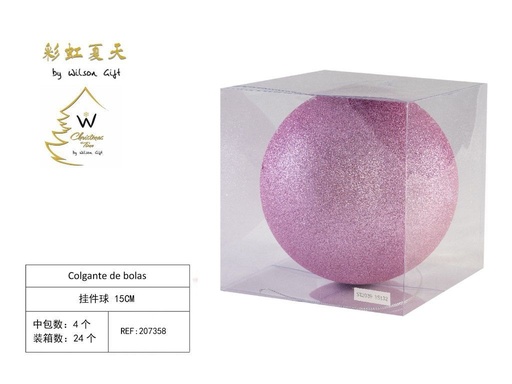 [207358] Colgante de bolas rosa 15cm para decoración