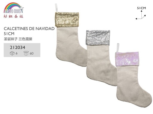 [212034] Calcetines de Navidad 20 (60) para decoración navideña