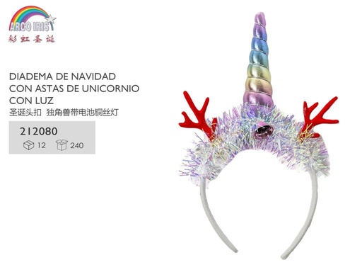 [212080] Diadema de unicornio con luz para Navidad