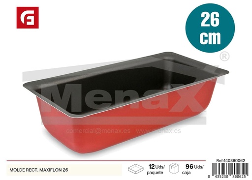 [140380062] Molde rectangular Maxiflon 26cm para repostería