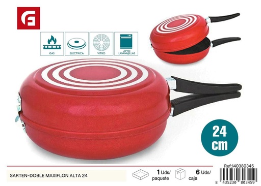 [140380345] Sartén doble cara 24cm - Utensilios de cocina