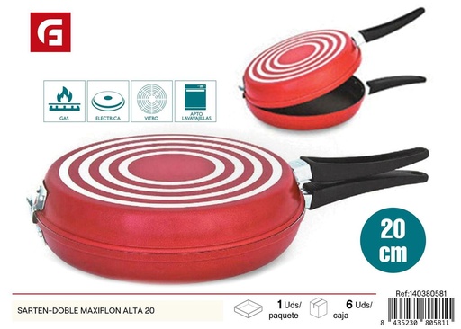 [140380581] Sartén doble Maxiflon 20 cm para cocina